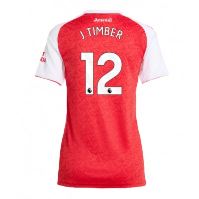 Ženski Nogometni dresi Arsenal Jurrien Timber #12 Domači 2025-26 Kratek Rokav Ženski Nogometni dresi Arsenal Jurrien Timber #12 Domači 2025-26 Kratek Rokav